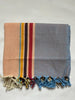 Flat Woven "Highway Stripe" Bath Towel / Throw in Orange