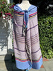 Flat Woven "Highway Stripe" Bath Towel / Throw in Purple