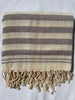 Flat Woven Bath Towel / Throw " Sea Breeze" Variegated Stripe in Purple